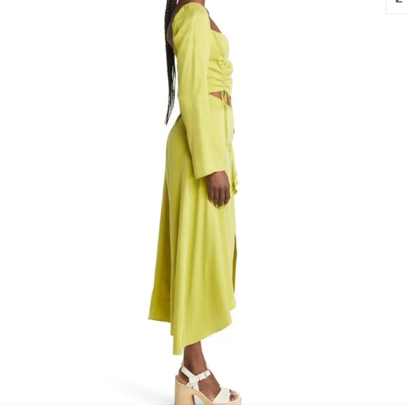 NWT $288 For Love and Lemons Allie Green Midi Dress Size Small - Picture 6 of 12